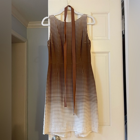 W by Worth, brown and white midi dress size 4 - Picture 1 of 3